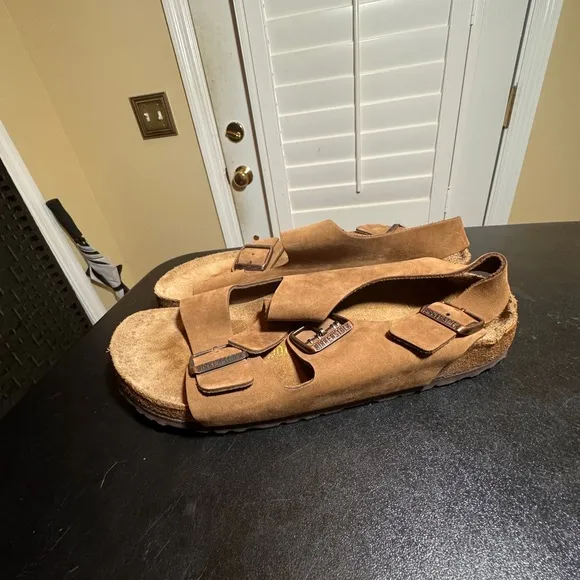 Birkenstock size 43 Milano mocha tan sandals