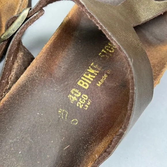 Birkenstock Women's Size 9.5 Gizeh Bronze Leather Briko-Flor Sandals
