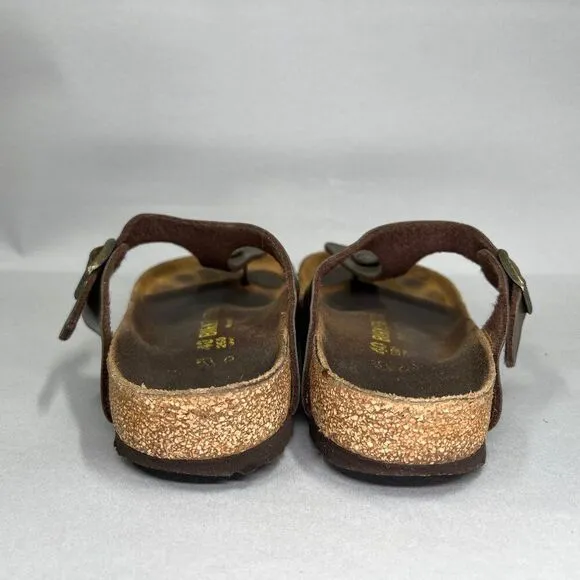 Birkenstock Women's Size 9.5 Gizeh Bronze Leather Briko-Flor Sandals