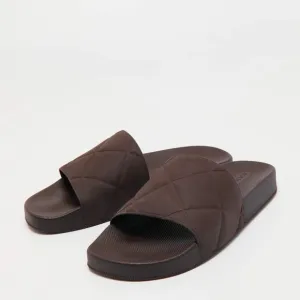 Bottega Veneta Rubber Brown Slide Sandals