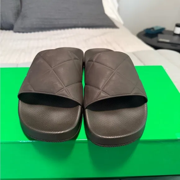 Bottega Veneta Rubber Brown Slide Sandals