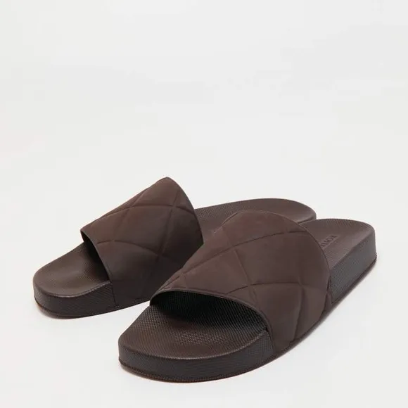 Bottega Veneta Rubber Brown Slide Sandals