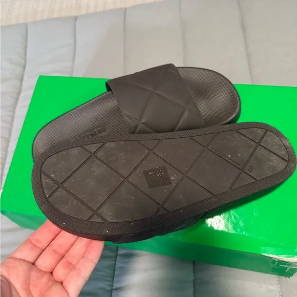 Bottega Veneta Rubber Brown Slide Sandals