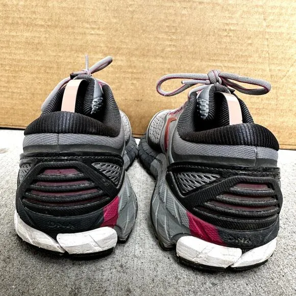 Brooks Ariel 18 Running Shoes Sneakers Lace Up Mesh Athletic Gray Pink 7
