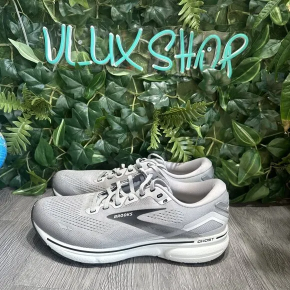 Brooks Ghost 15 Mens 10.5  Shoes Gray Running Walking Sneaker Gym 1103931D098