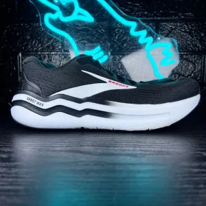 Brooks Ghost Max 2 Men’s Running Gym Walking Shoes Sneakers Black White - 10.5