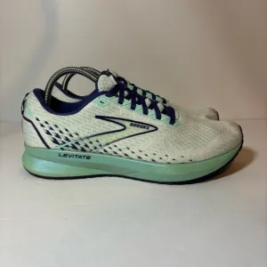 Brooks Levitate 5 Shoes Women 10.5 B White Teal Running Walking Athletic Sneaker