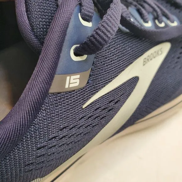 Brooks Womens Ghost 15 Running Shoes 10.5 Navy Extra Wide 2E Athletic Walking