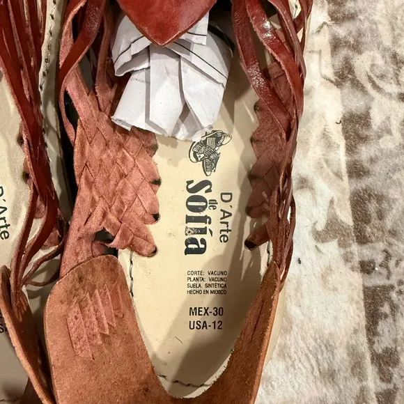 Brown Leather Huarache Sandals