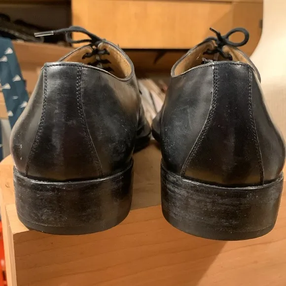 BRUNO MAGLI HANDMADE LYNDON BLACK DRESS SHOES OXFORDS MADE IN ITALY