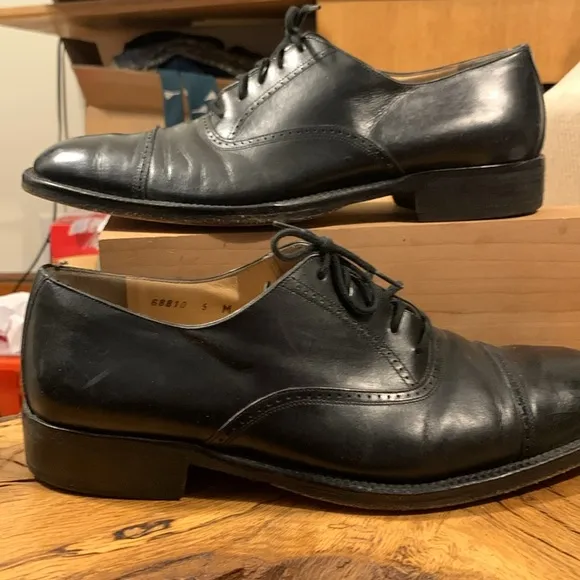 BRUNO MAGLI HANDMADE LYNDON BLACK DRESS SHOES OXFORDS MADE IN ITALY