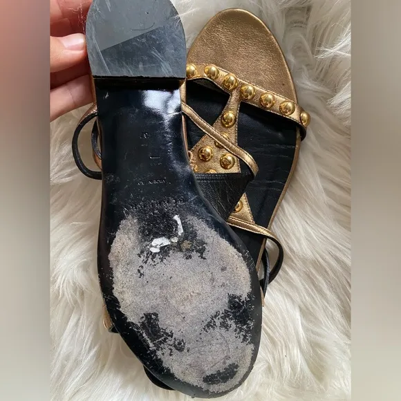 Burberry golden sandals size 37 women’s
