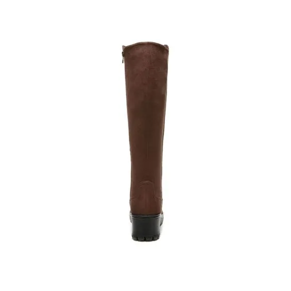 BZEES Womens Brown Brandy Round Toe Block Heel Zip-Up Boots Shoes 8.5 M