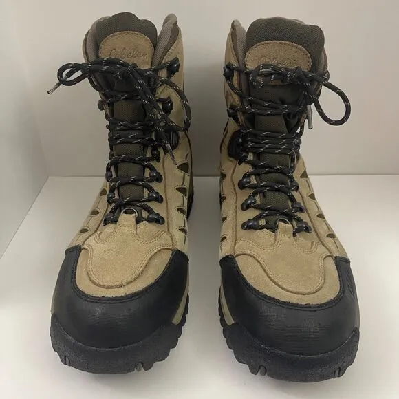 Cabelas Snow Runner Winter Boots Mens 14 D Thinsulate Dry Plus Brown 83-0535‎