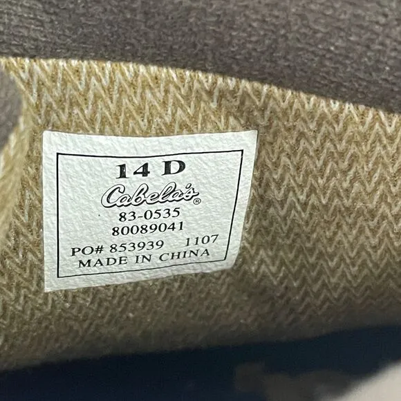 Cabelas Snow Runner Winter Boots Mens 14 D Thinsulate Dry Plus Brown 83-0535‎