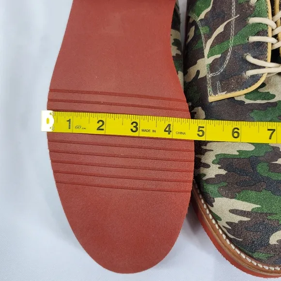 Caminando Mens 13 Leather Oxford Derby Shoes Camo Camouflage Lace Up Casual NWOT
