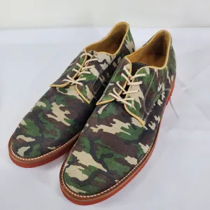 Caminando Mens 13 Leather Oxford Derby Shoes Camo Camouflage Lace Up Casual NWOT
