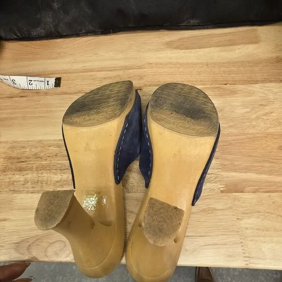 Candies Vintage Original Sandals Royal Blue 7.5 / 38 Made In Italy 1980's