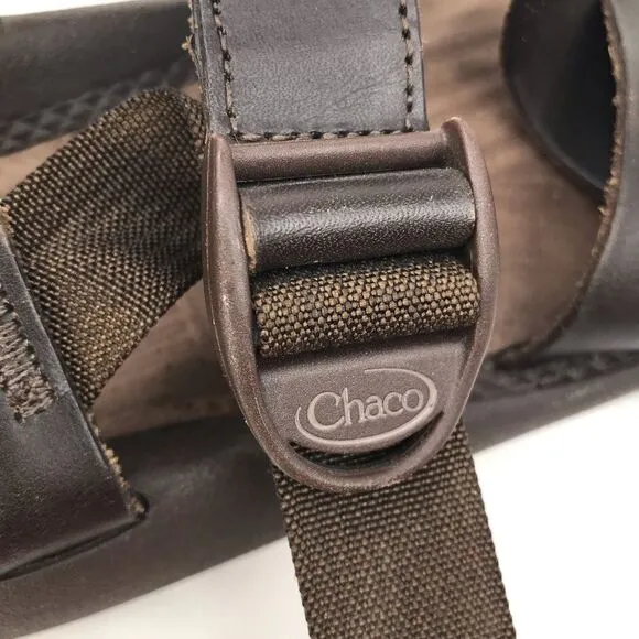 CHACO Wayfarer Brown Mens Leather Buckle Sandals