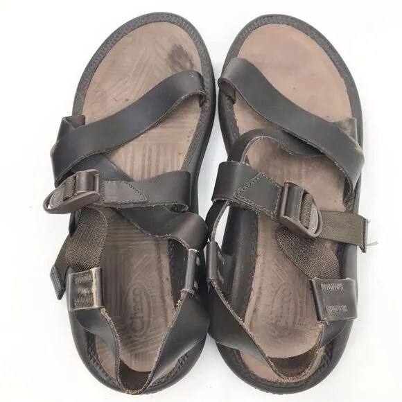 CHACO Wayfarer Brown Mens Leather Buckle Sandals