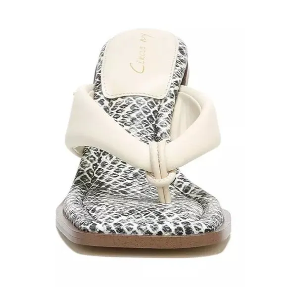 Circus by Sam Edelman 7M Skeet Square-Toe Dress Sandals Womens Shoes Thong Heels