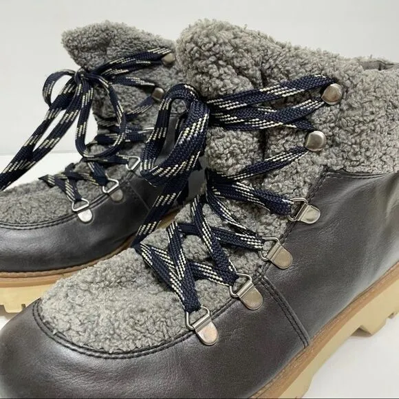 Circus by Sam Edelman Kilbourn Asphalt Shearling Almond Toe Hiking Ankle Boots