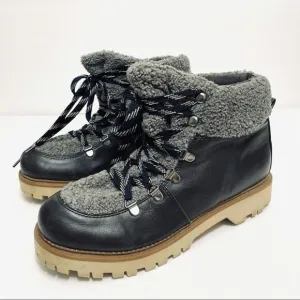 Circus by Sam Edelman Kilbourn Asphalt Shearling Almond Toe Hiking Ankle Boots
