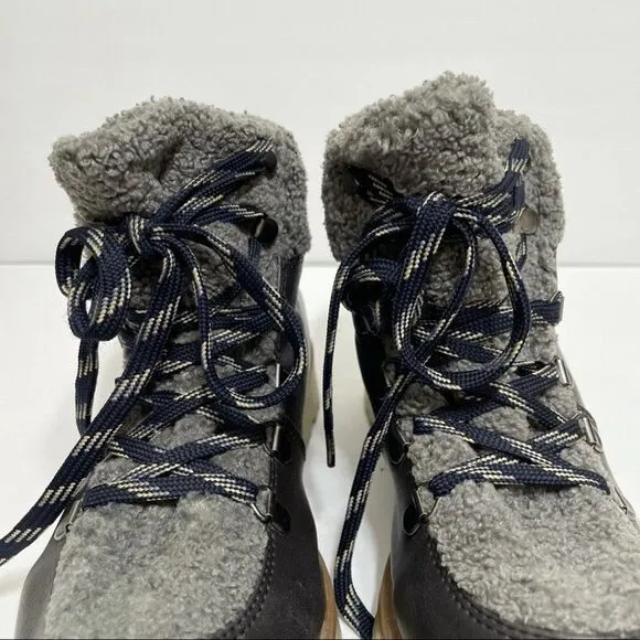 Circus by Sam Edelman Kilbourn Asphalt Shearling Almond Toe Hiking Ankle Boots