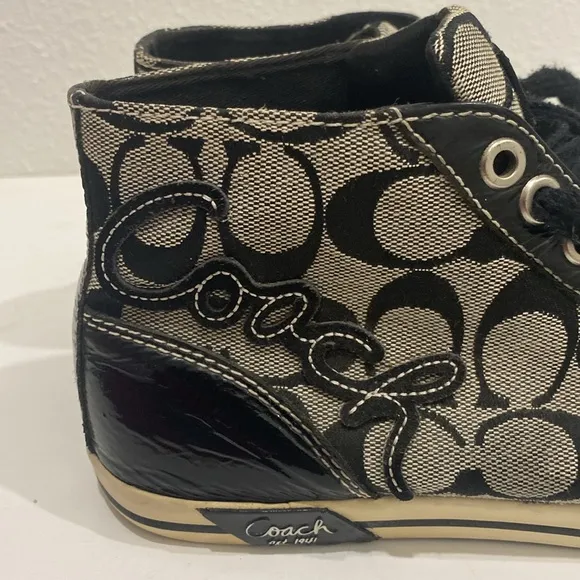 Coach Brendi Signature Monogram Hi-Top Sneakers |Size 6.5