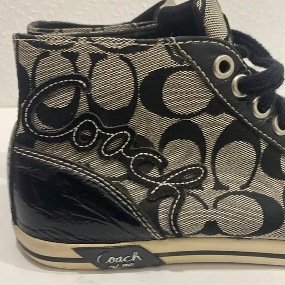 Coach Brendi Signature Monogram Hi-Top Sneakers |Size 6.5