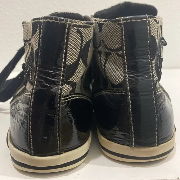 Coach Brendi Signature Monogram Hi-Top Sneakers |Size 6.5