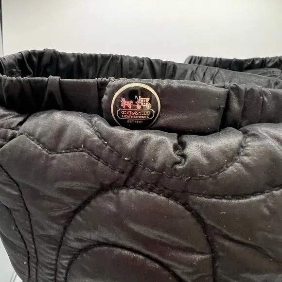 Coach Cantina Womens Size 7B Brown Quilted Boots Black Winter Rain Snow Designer