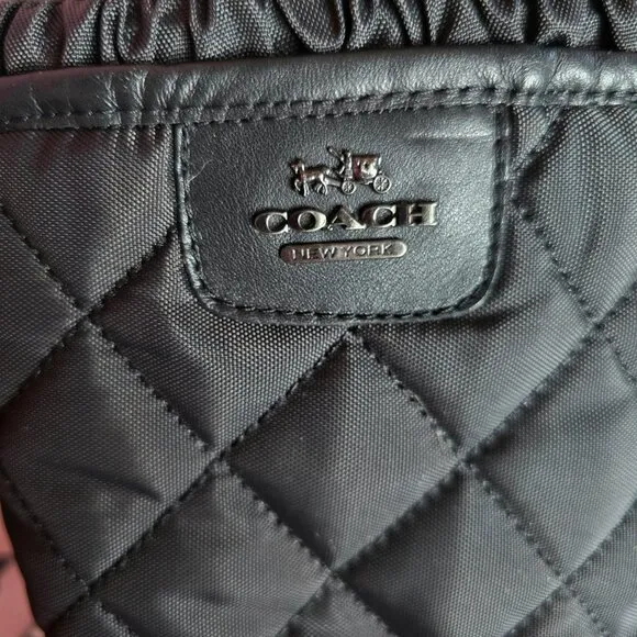COACH SAMARA ( 7 ) Anline Black Leather with Quilted Upper Silver Hardware