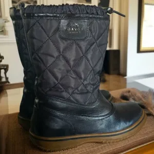 COACH SAMARA ( 7 ) Anline Black Leather with Quilted Upper Silver Hardware