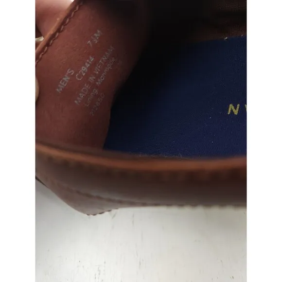 Cole Haan Grand OS Brown Wingtip Leather Dress Shoes C29414 Mens Size 7.5 M US