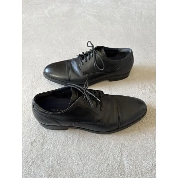 Cole Haan Men's 10.5 Black Leather Oxford Style Dress Shoes Casual‎ C31294