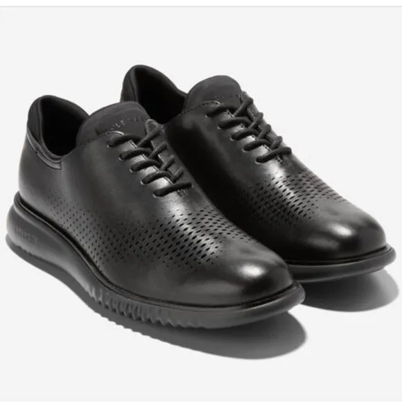 Cole Haan Men's 2. Zerogrand Laser Wingtip Black Oxford Dress Shoes Size 13