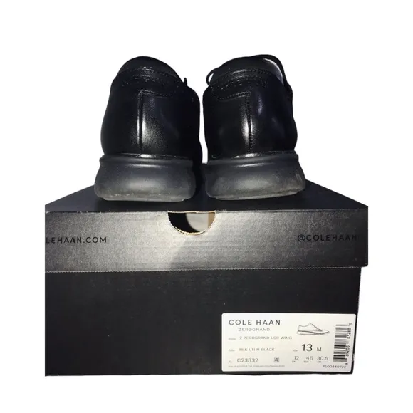 Cole Haan Men's 2. Zerogrand Laser Wingtip Black Oxford Dress Shoes Size 13
