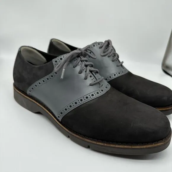 Cole Haan Mens Great Jones Saddle Black and Gray Oxford Dress Shoes Size 9.5