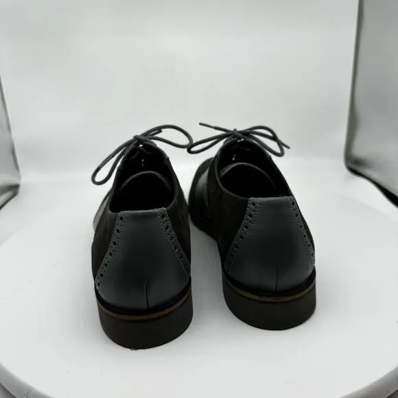 Cole Haan Mens Great Jones Saddle Black and Gray Oxford Dress Shoes Size 9.5