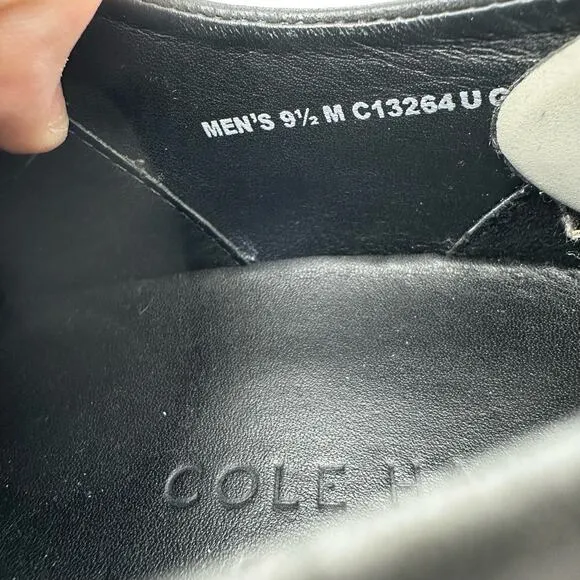 Cole Haan Mens Great Jones Saddle Black and Gray Oxford Dress Shoes Size 9.5