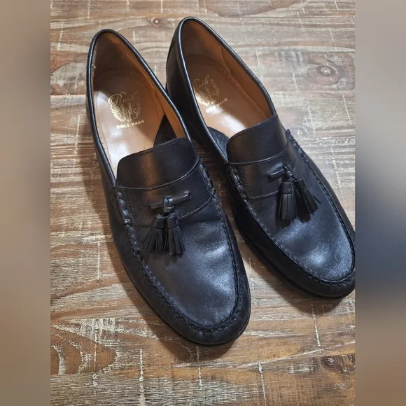 Cole Haan Men's Pinch Tassel Loafer Black Leather Dress Shoes Size 13 M