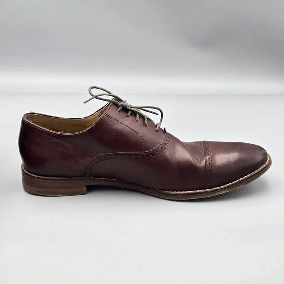 Cole Haan Men's Size 12 M GUC Cambridge Brown Leather Cap Toe Brogue Dress Shoes