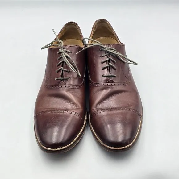 Cole Haan Men's Size 12 M GUC Cambridge Brown Leather Cap Toe Brogue Dress Shoes