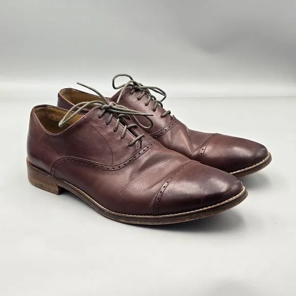 Cole Haan Men's Size 12 M GUC Cambridge Brown Leather Cap Toe Brogue Dress Shoes