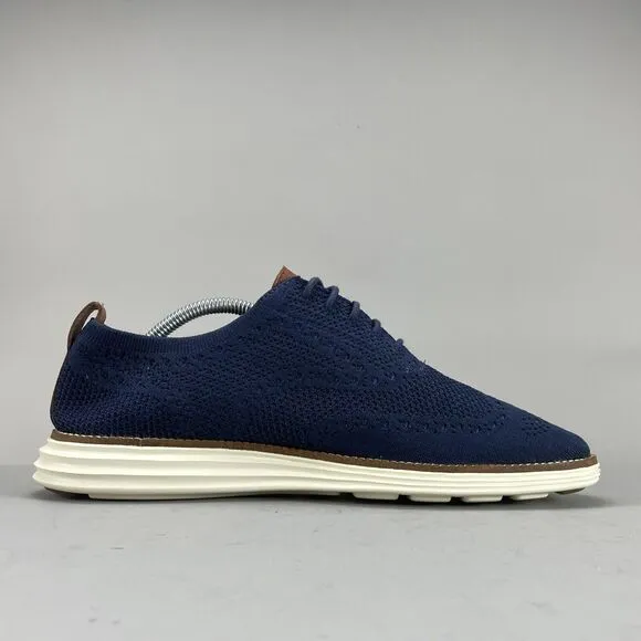 Cole Haan Original Grand Men’s Size 9 M Oxford Blue Wingtip Dress Shoes Knit GUC