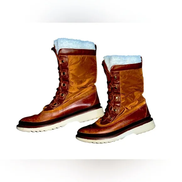Cole Haan Women’s Lace Up Brown leather Water Proof Snow Boots Size 7.5