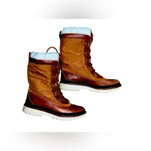 Cole Haan Women’s Lace Up Brown leather Water Proof Snow Boots Size 7.5