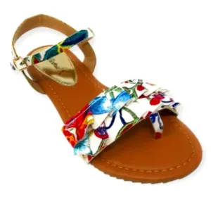 Colorful Floral Embroidered Sandals Sz 10