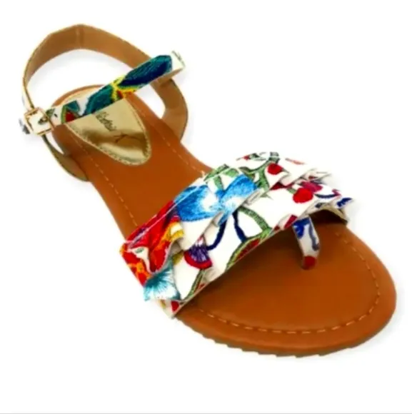 Colorful Floral Women's Sandals Sz 10